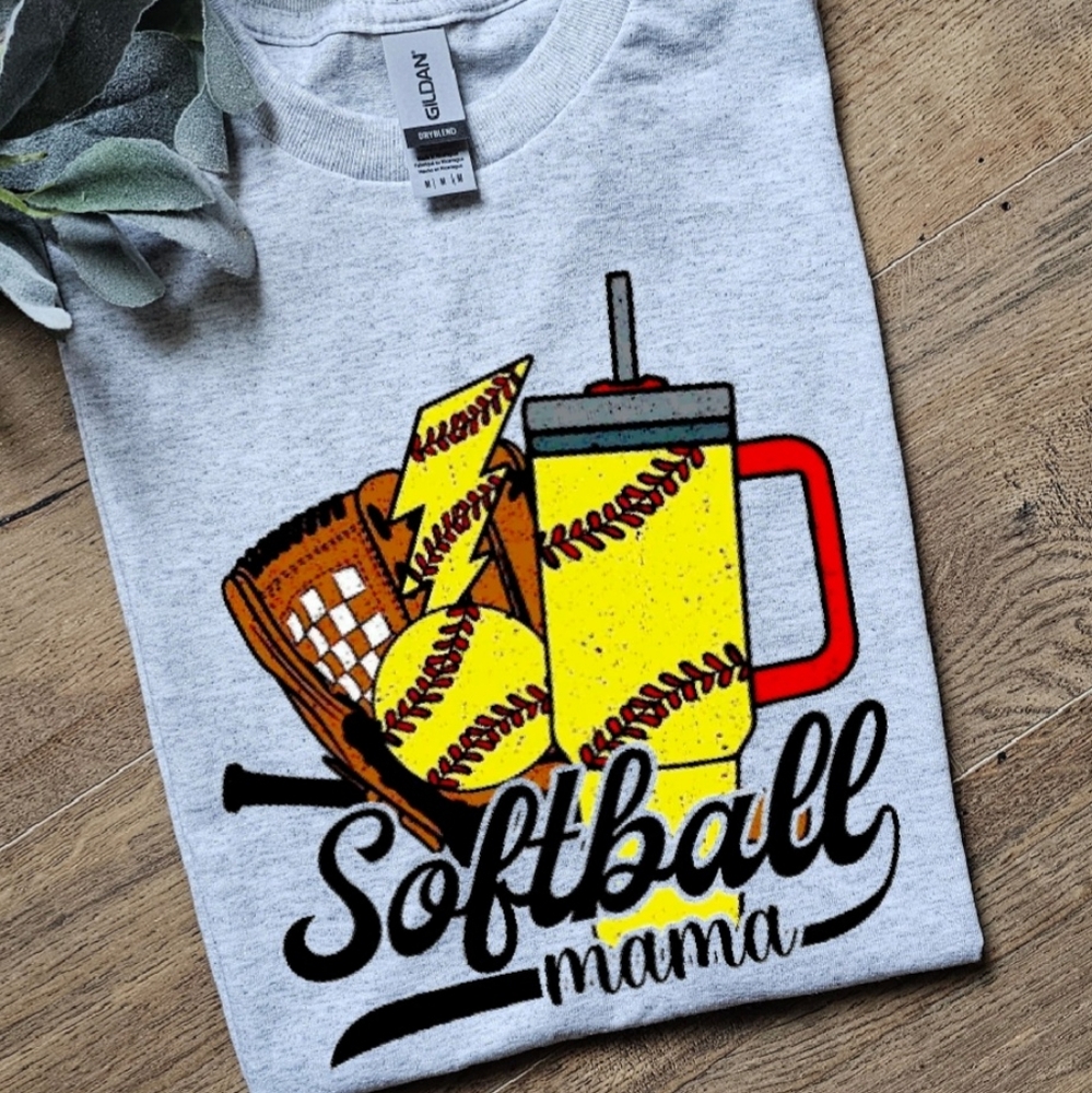 Cute popular softball mama momlife motherhood softball mom tee